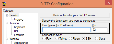Windows putty SSH connection